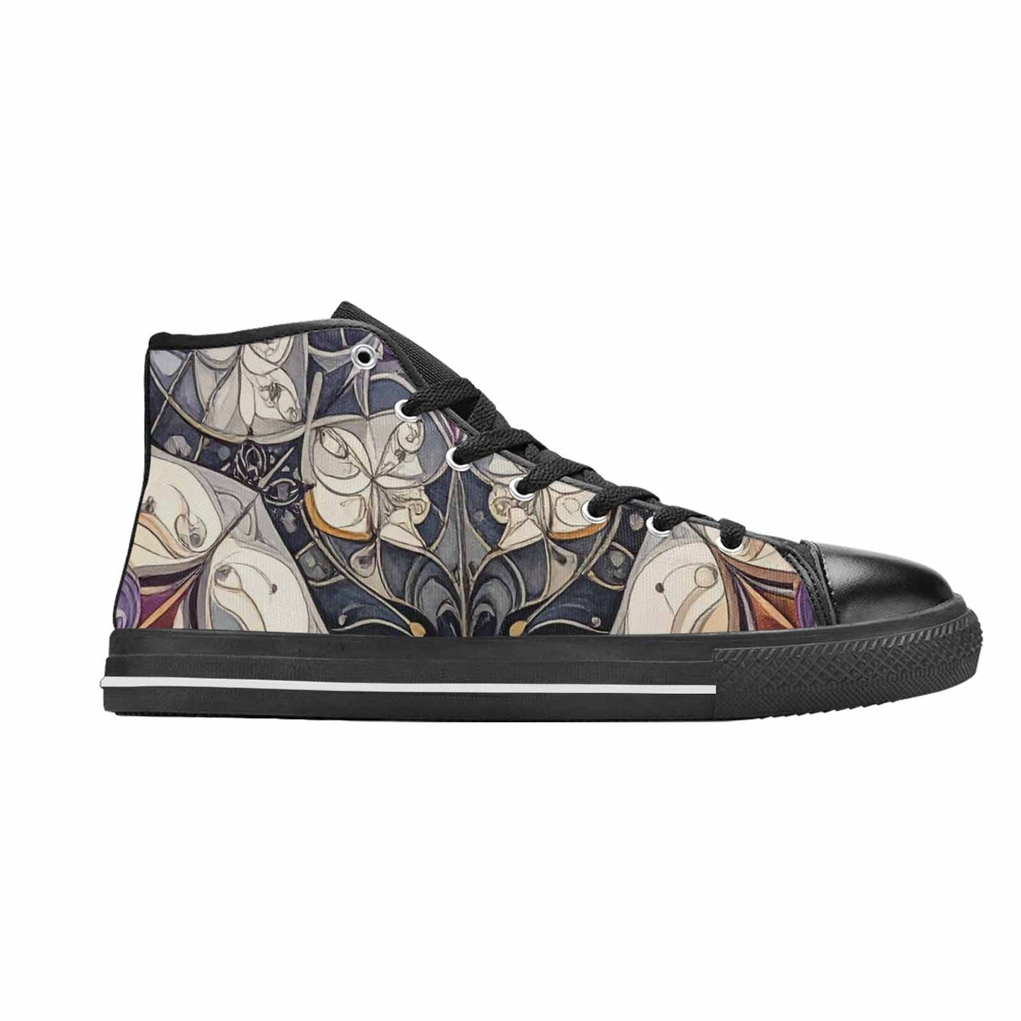 MEN'S Asexual Flag Color High Top Canvas Vibrant Chaos Custom Shoes