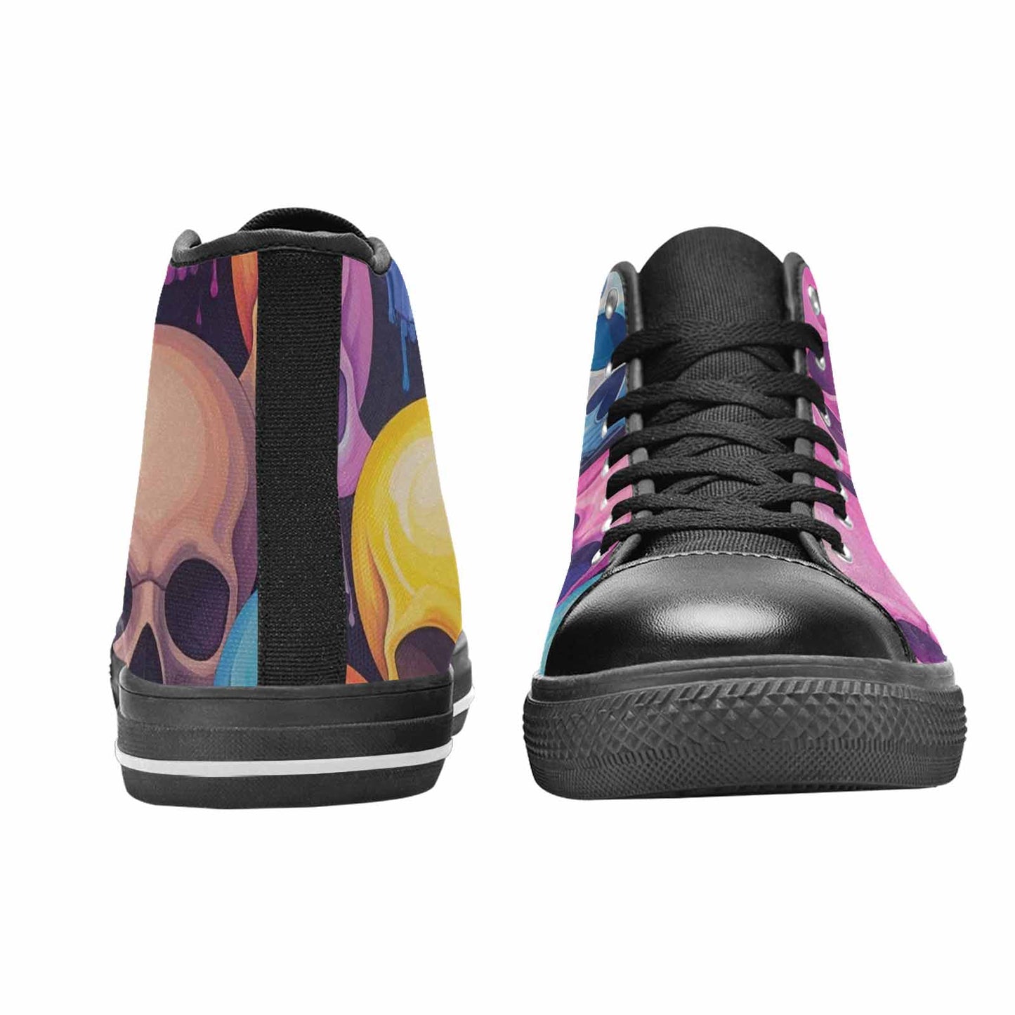 MEN'S Dripping Candy Skulls High Top Canvas Grunge Custom Shoes