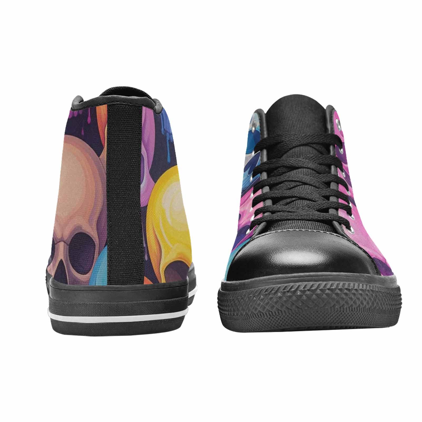 MEN'S Dripping Candy Skulls High Top Canvas Grunge Custom Shoes