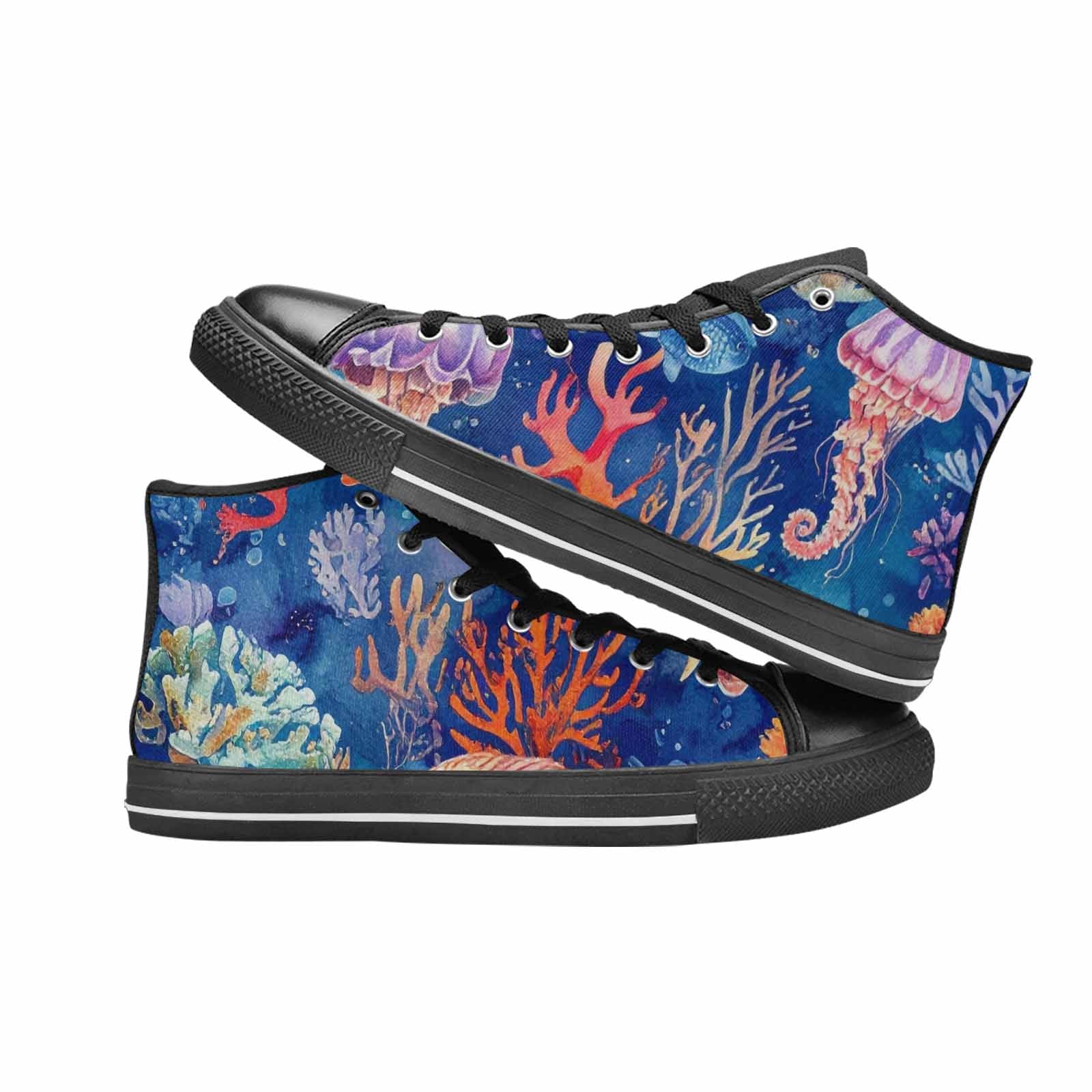 WOMEN'S Fish Scale Coral High Top Canvas Aesthetic Shoes