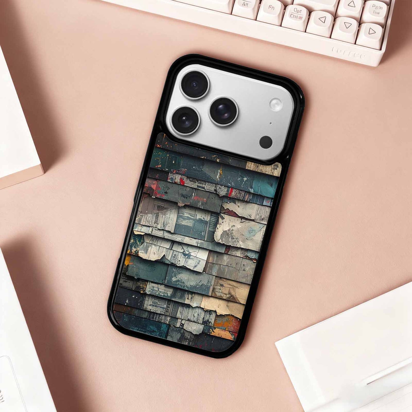 iPhone 17 Pro Case — Distressed Grunge Texture Pattern Hundreds Original, Personalized Phone Case