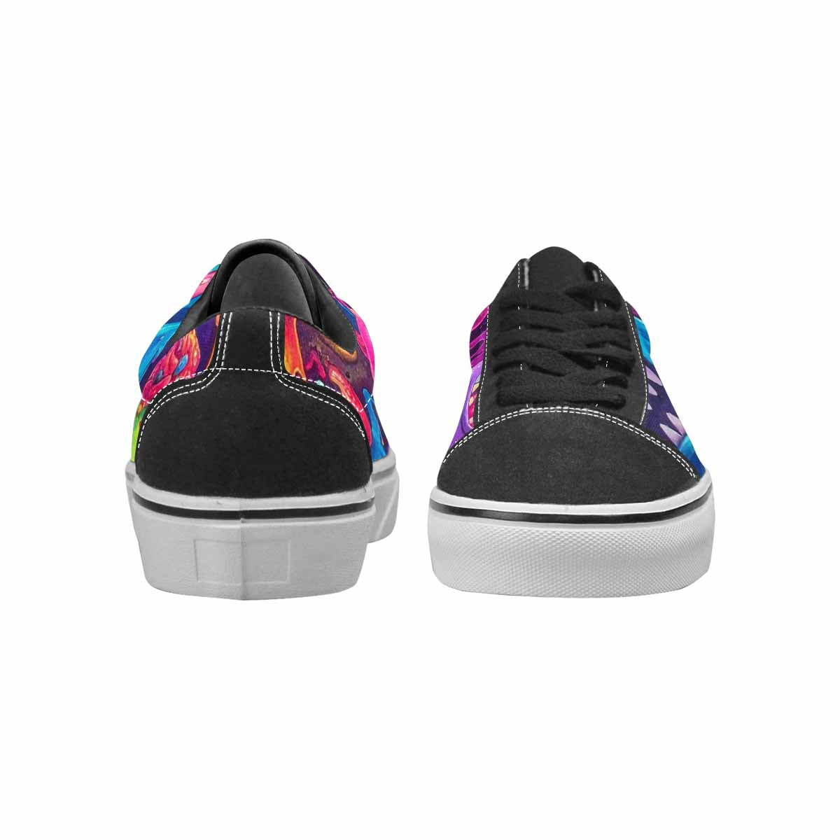 WOMEN'S Ice Cream Monsters  Lace-Up Canvas Wallpaper Art Sneakers