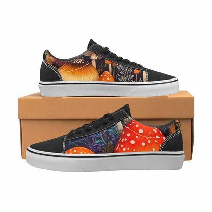 WOMEN'S Mushrooms Lace-Up Canvas Dark Academia Custom Sneakers