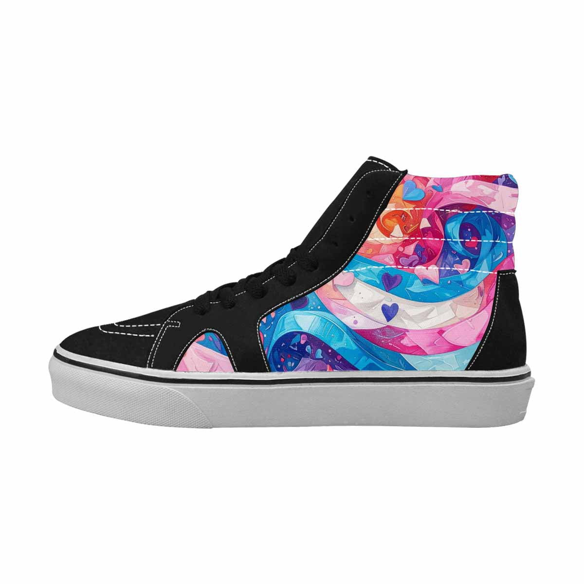 MEN'S Transgender Pride Flag High Top Canvas Kaleidoscope Custom Sneakers