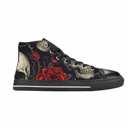 MEN'S Gothic Skulls Roses High Top Canvas Cottagecore Shoes