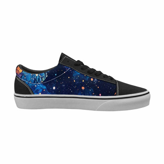 WOMEN'S Galaxy Snake Print Canvas Lace-Up Neon Fantasy Custom Sneakers