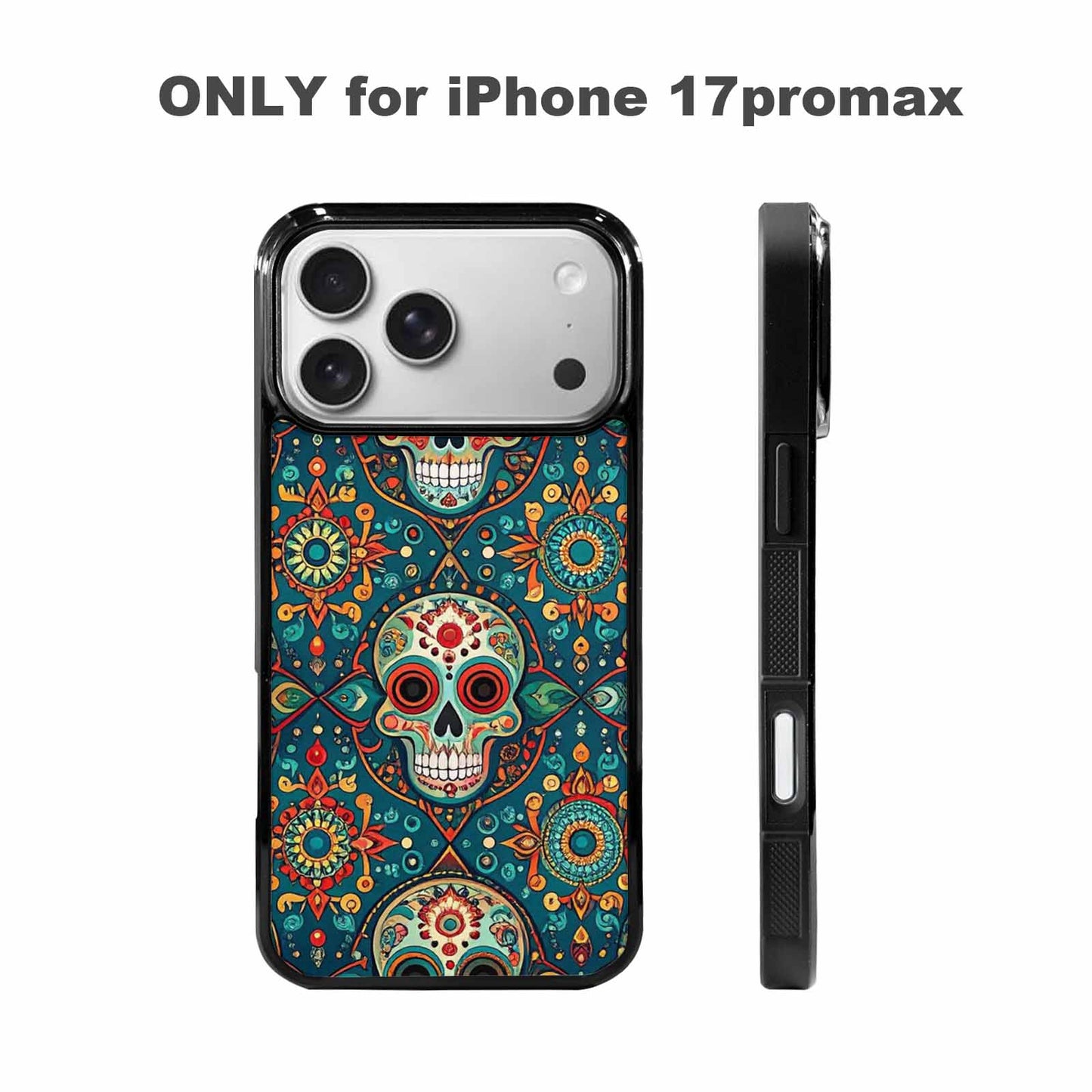 iPhone 17 Pro Max Case — Sacred Geometry Skull Seamless Gothic Skulls, Custom Made Phone Cover
