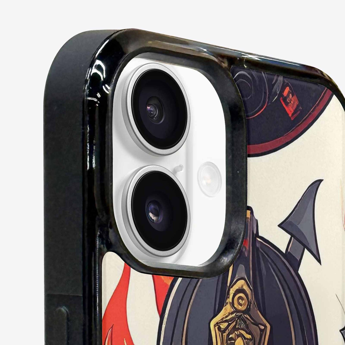iPhone 16 Plus Case — Firefighter Pattern Flames Axes Helmets Seamless, Unique Phone Case Design
