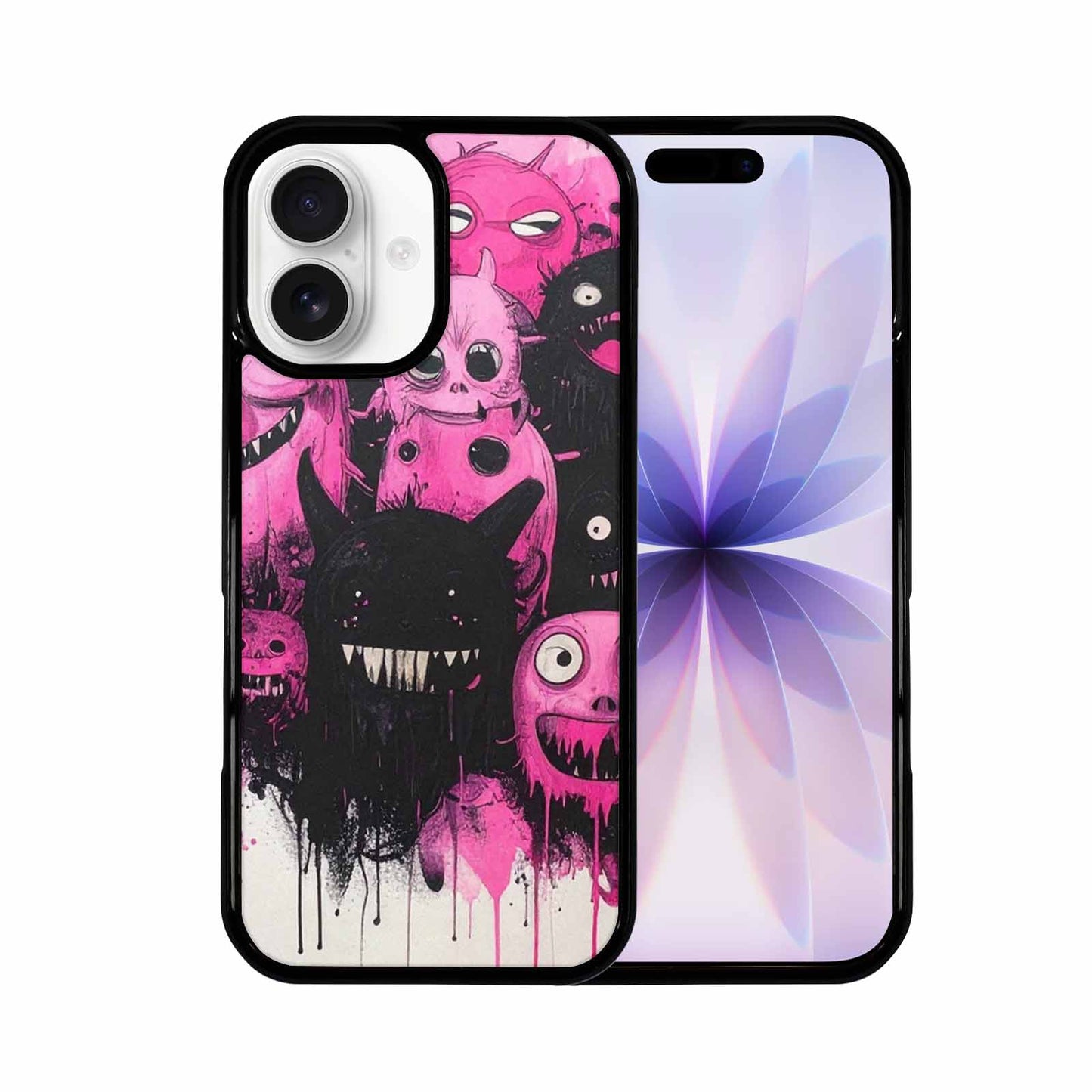 iPhone 17 Case — Black &amp; Pink Ink Cartoon Cute, Custom Made Phone Cover