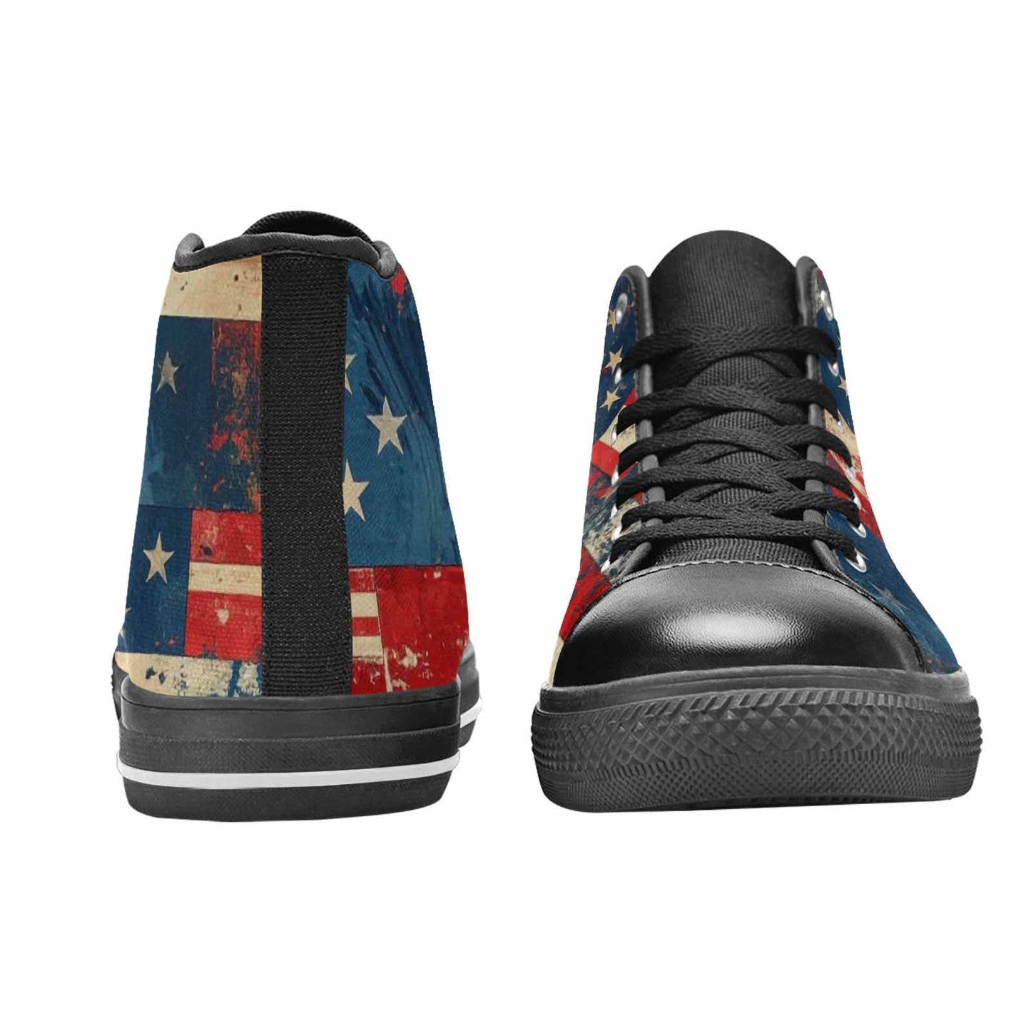 MEN'S American Flag Stars High Top Canvas Grunge Sneakers
