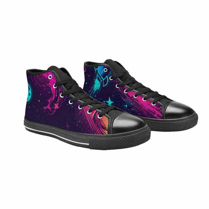 WOMEN'S Space Galaxy Astronaut High Top Canvas Aesthetic Custom Sneakers
