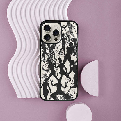 iPhone 16 Pro Max Case — Bold Dancing Figure Line Art Pattern, Custom Made Phone Cover