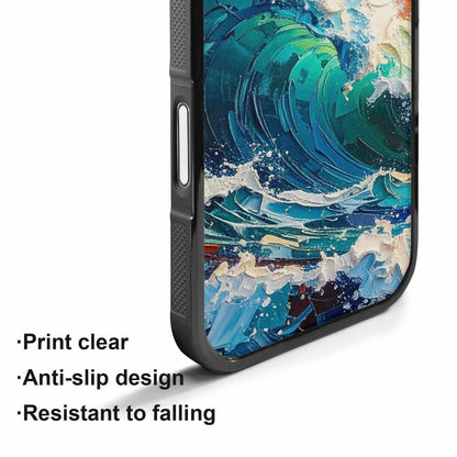 iPhone 17 Case — Wave Crest Splash Wave Watercolor Abstract, Custom Made Phone Cover