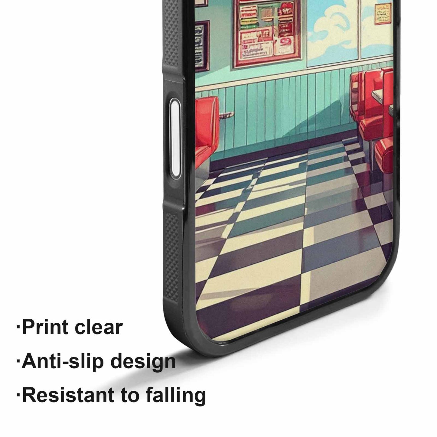 iPhone 17 Case — Diner Cartoon Art Pattern Retro Vintage, Custom Printed Phone Case