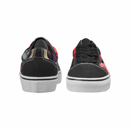 WOMEN'S Skulls Roses Skulls Roses Lace-Up Canvas Vivid Sneakers
