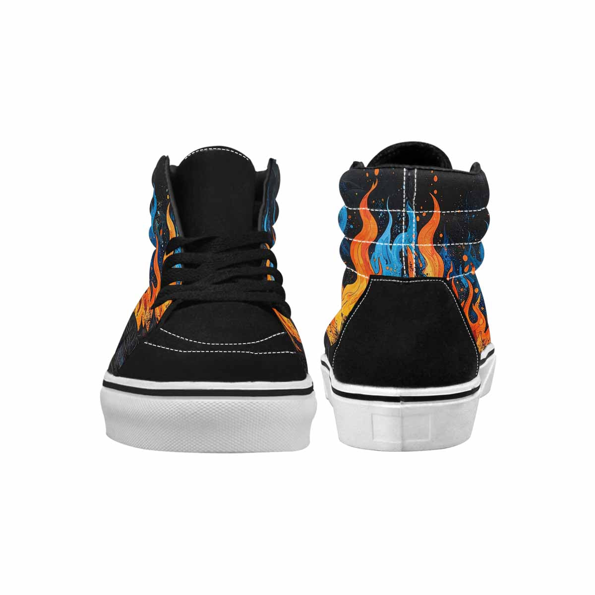 MEN'S Flame Burst High Top Canvas Dark Academia Sneakers