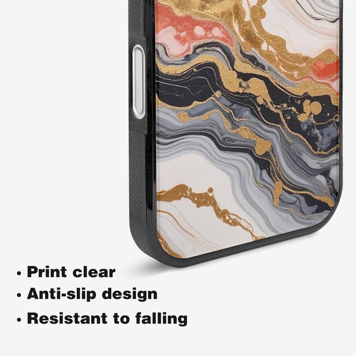 iPhone 16 Plus Case — Marble Vein Marble Veins Pattern Hundreds, Customized Protective Case