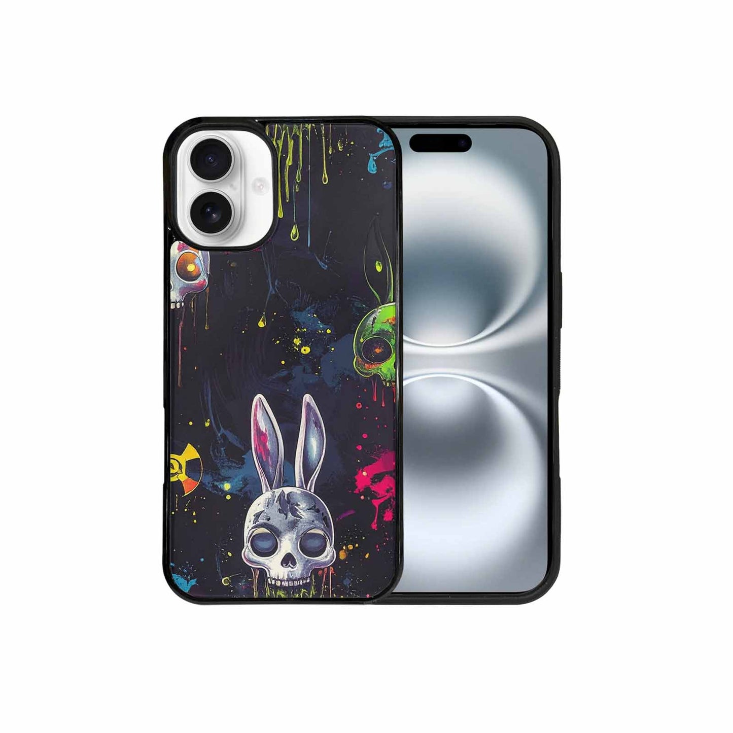 iPhone 16 Plus Case — Radioactive Ghost Bunny Skull Sm Onf, Personalized Phone Case