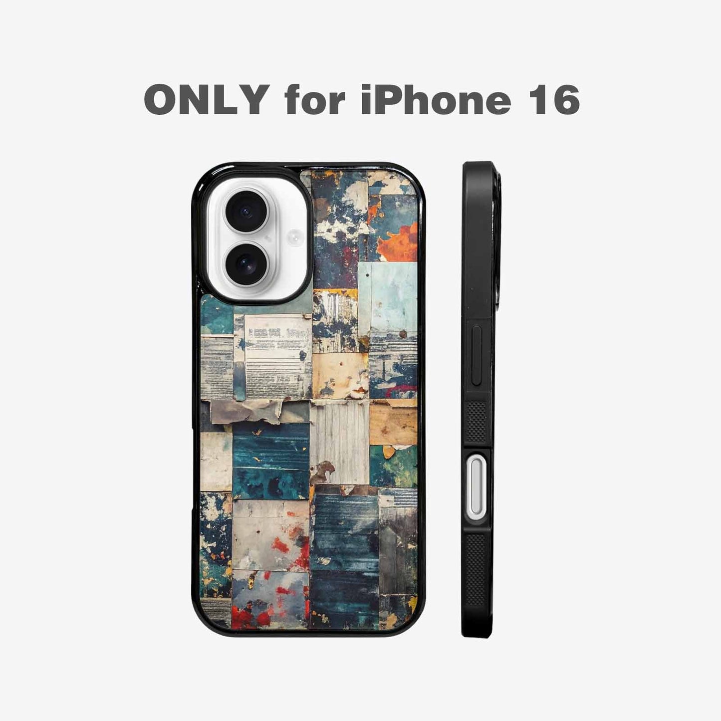 iPhone 16 Case — Distressed Grunge Texture Pattern Hundreds Of, Personalized Phone Case