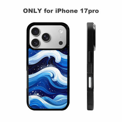 iPhone 17 Pro Case — Glossy Winter Wave Seamless Cartoon Cute, Personalized Phone Case