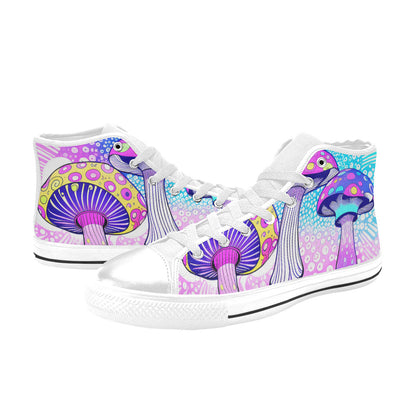 MEN'S Magic Mushrooms Art 2 High Top Canvas Grunge Shoes