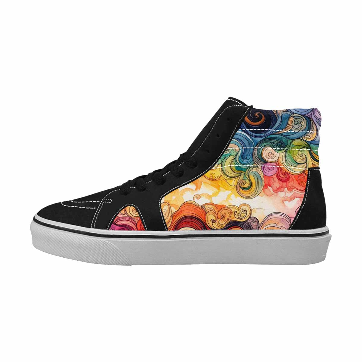 MEN'S Tie High Top Canvas Grunge Custom Shoes