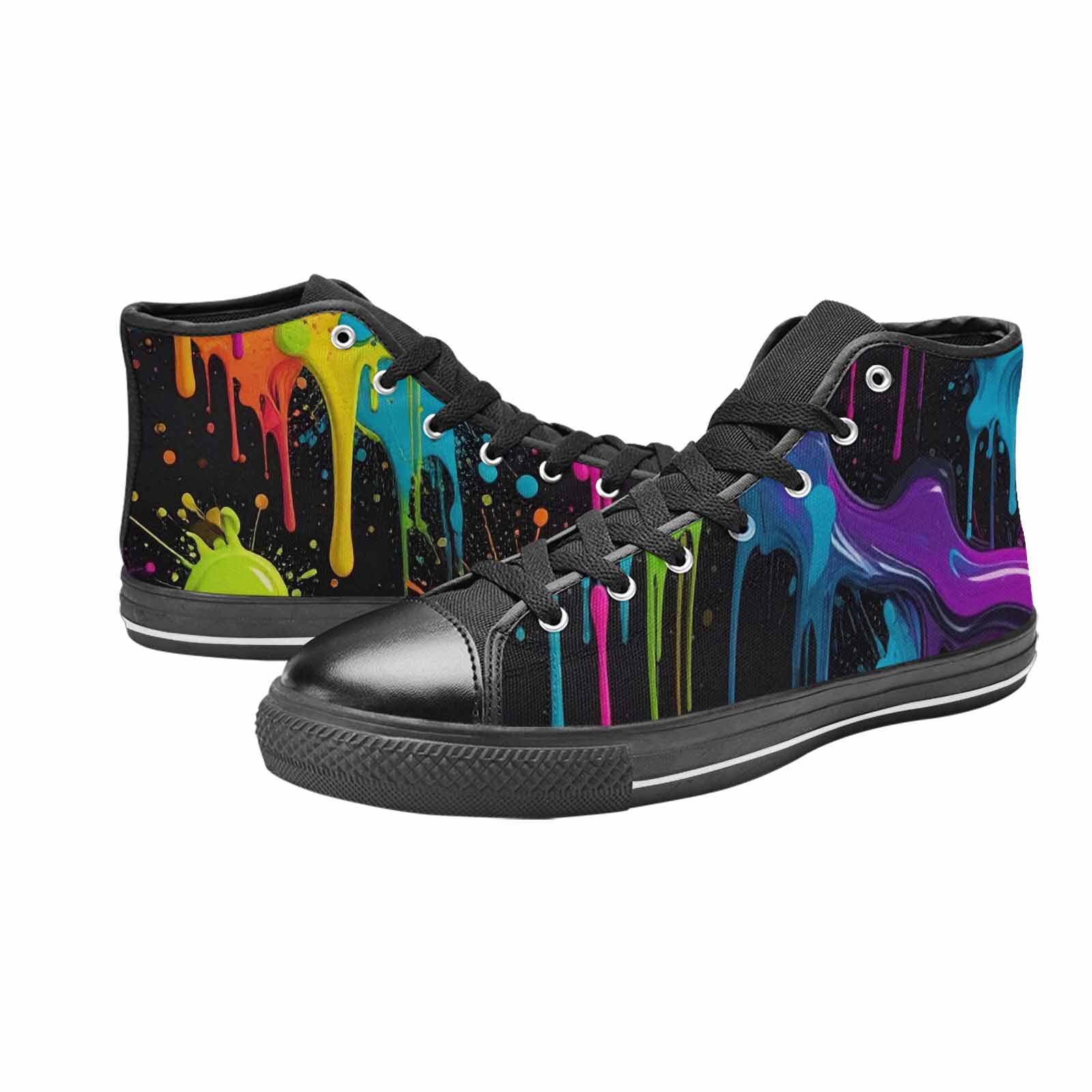 WOMEN'S Paint Splatter High Top Canvas Aesthetic Sneakers