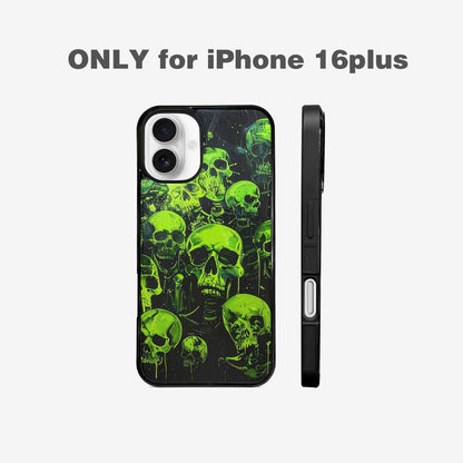 iPhone 16 Plus Case — Skeletons Neon Green Glowskele Ou7 Personalized, Customized Protective Case