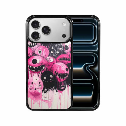 iPhone 17 Pro Max Case — Black &amp; Pink Ink Cartoon Cute, Custom Designed Case Cover