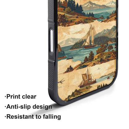 iPhone 17 Pro Max Case — Vintage Travel Artwork Pattern Retro Vintage, Custom Printed Phone Case