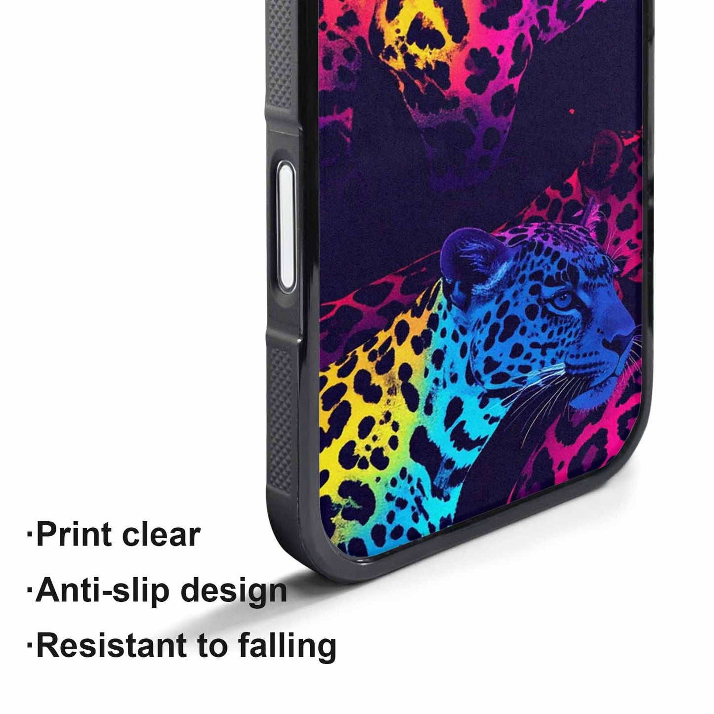 iPhone 17 Pro Max Case — Leopard Print Neon Seamless Animal Print, Custom Print Case Cover