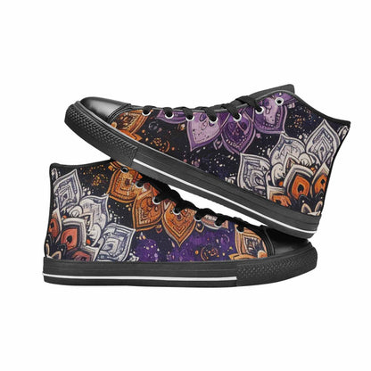WOMEN'S Mandala High Top Canvas Neon Fantasy Custom Shoes
