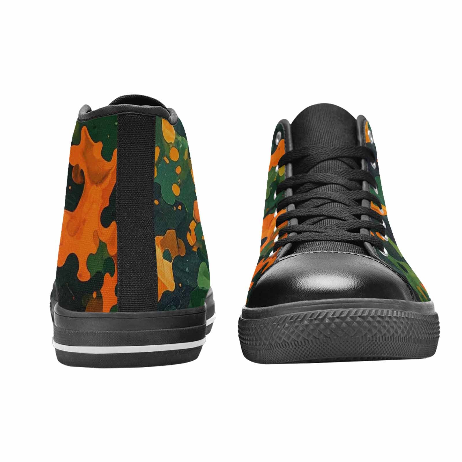 WOMEN'S Military Camouflage Blotch High Top Canvas Surreal Custom Sneakers
