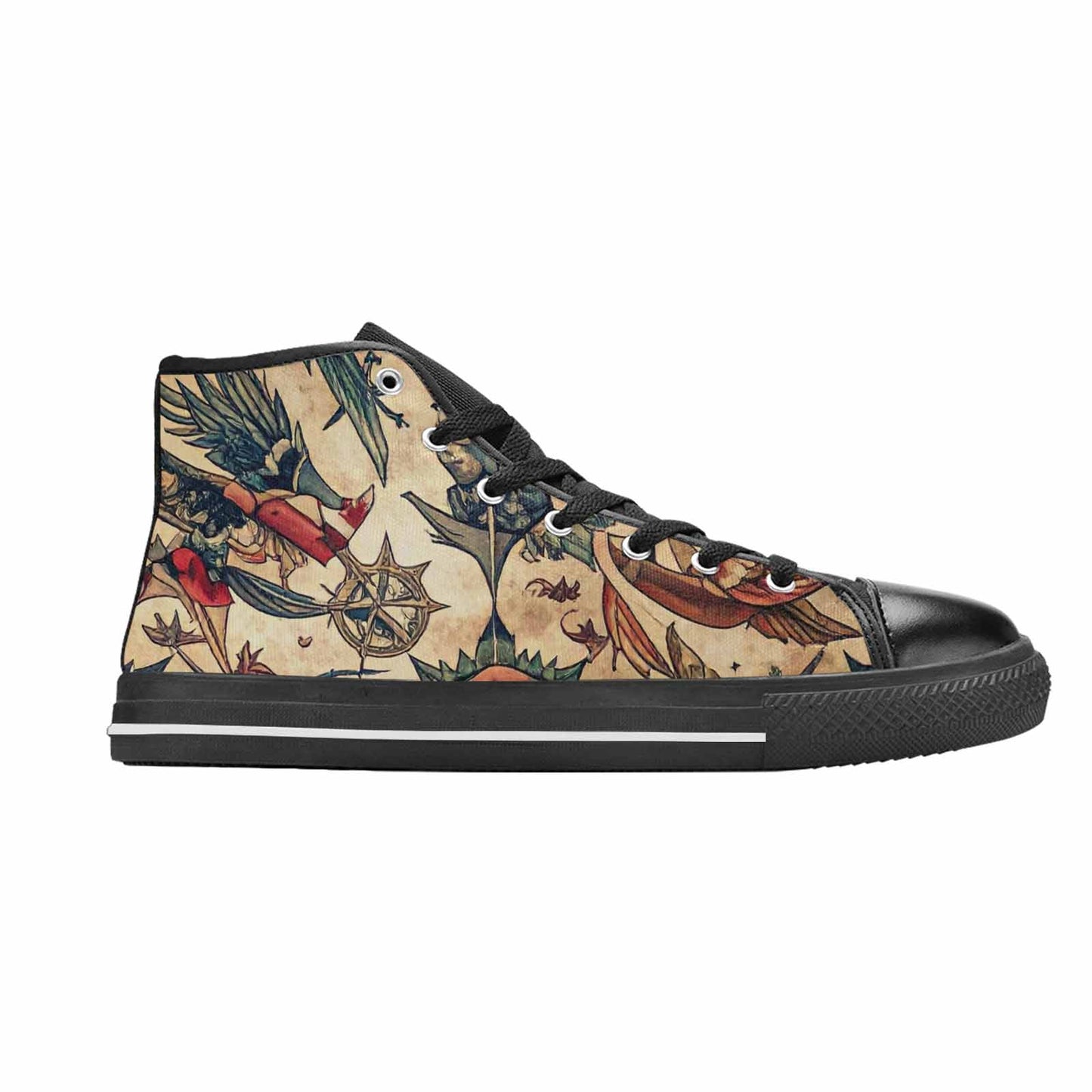 WOMEN'S Old School Tattoo High Top Canvas Aesthetic Custom Shoes