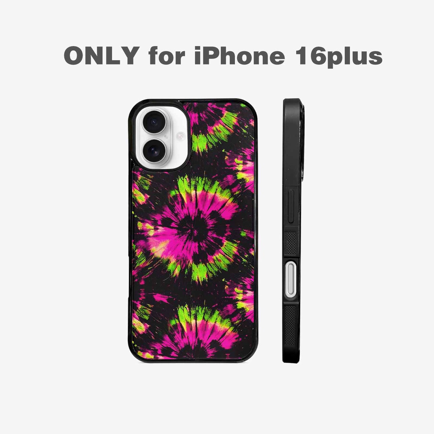 iPhone 16 Plus Case — Acid Wash Tie Dye Neon, Custom Phone Case