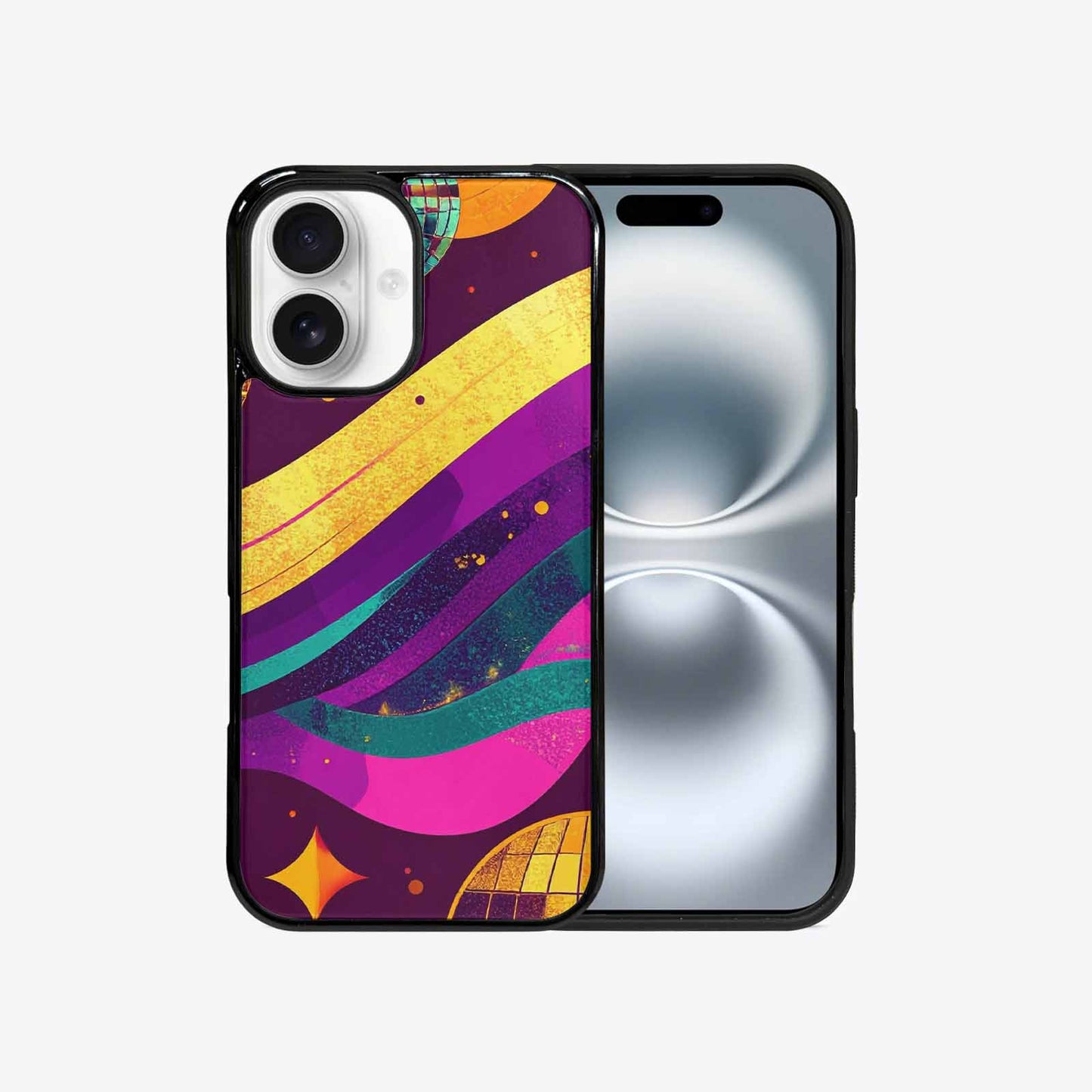 iPhone 16 Case — 1970s Disco Art Pattern, Personalized Phone Case