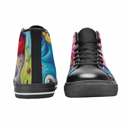 MEN'S Melting Icecream Monster Cherry High Top Canvas Aesthetic Custom Sneakers