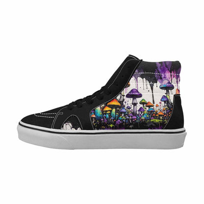 MEN'S Rainbow Drip Mushrooms High Top Canvas Melting Art Custom Sneakers
