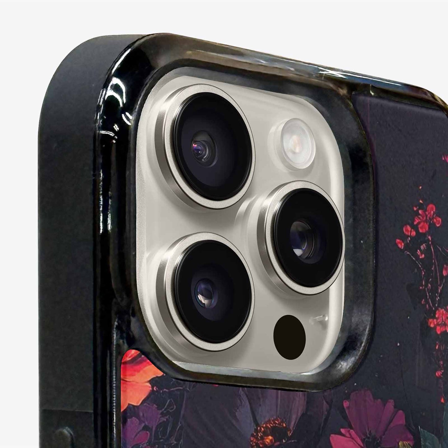 iPhone 16 Pro Case — Shadowy Glitch Floral Pattern Hundreds Of, Custom Phone Case