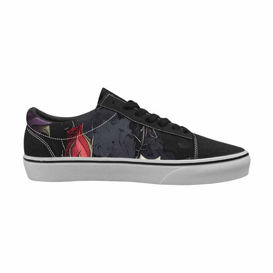 MEN'S Black Gothic Rose Canvas Lace-Up Dark Academia Custom Shoes