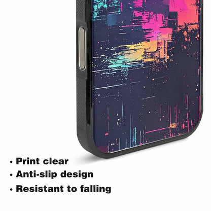 iPhone 15 Pro Max Case — Glitch Dark Art Seamless Pattern Vibrant, Unique Phone Case Design