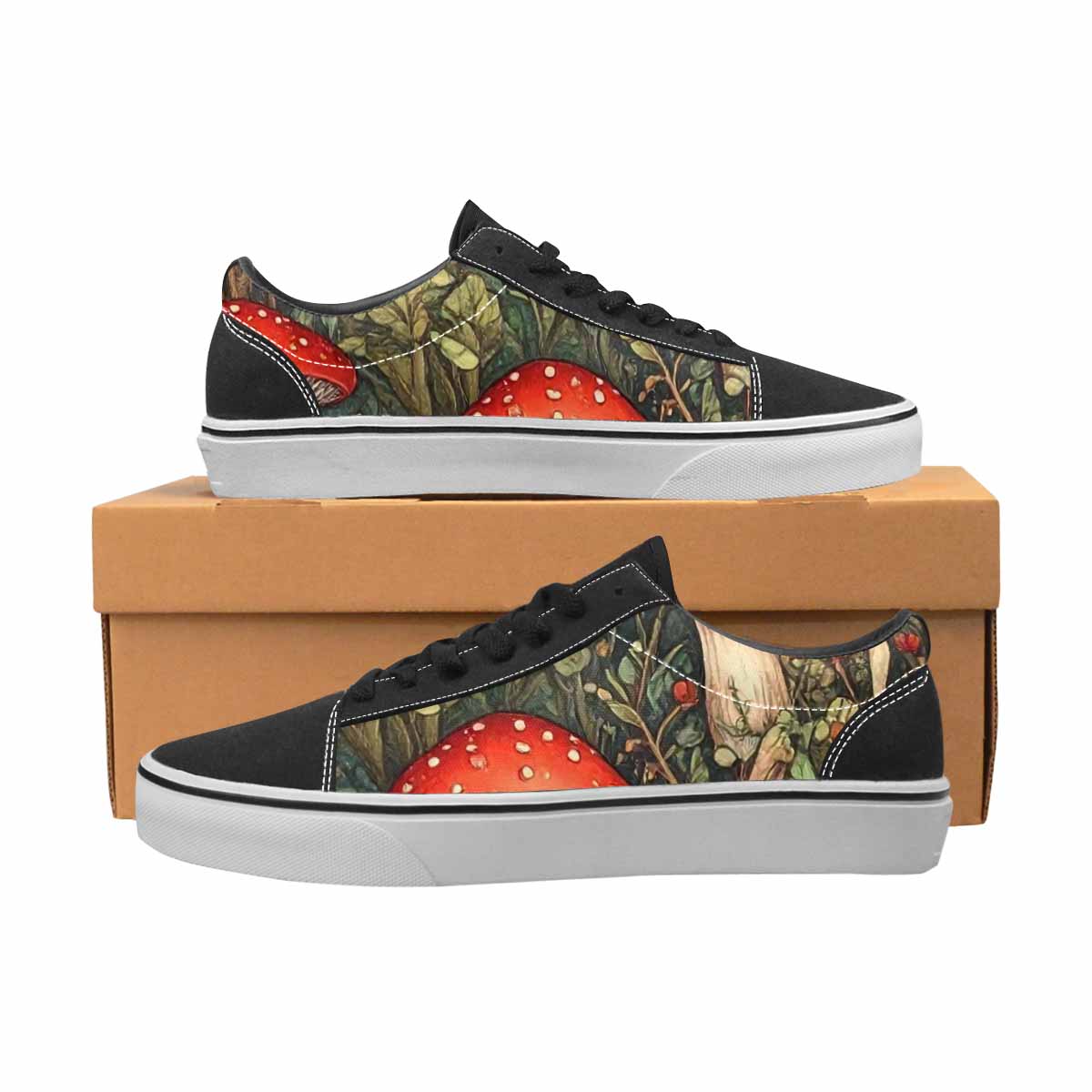 WOMEN'S Mushroom Canvas Lace-Up Dreamcore Custom Sneakers