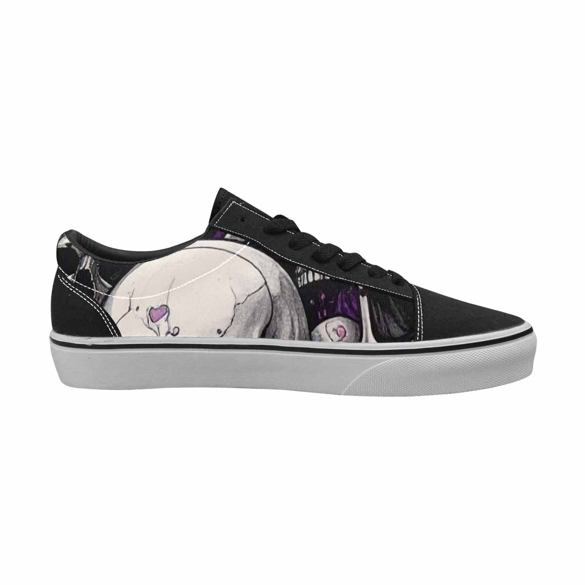 WOMEN'S Rainbow From Skull S Lace-Up Canvas Kaleidoscope Sneakers
