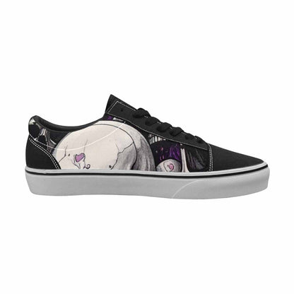 WOMEN'S Rainbow From Skull S Lace-Up Canvas Kaleidoscope Sneakers
