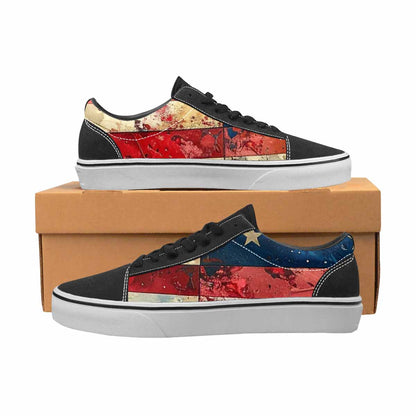 MEN'S American Flag Stars Canvas Lace-Up Grunge Custom Sneakers