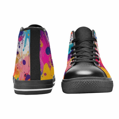 MEN'S Paint Splatter High Top Canvas Cottagecore Custom Sneakers