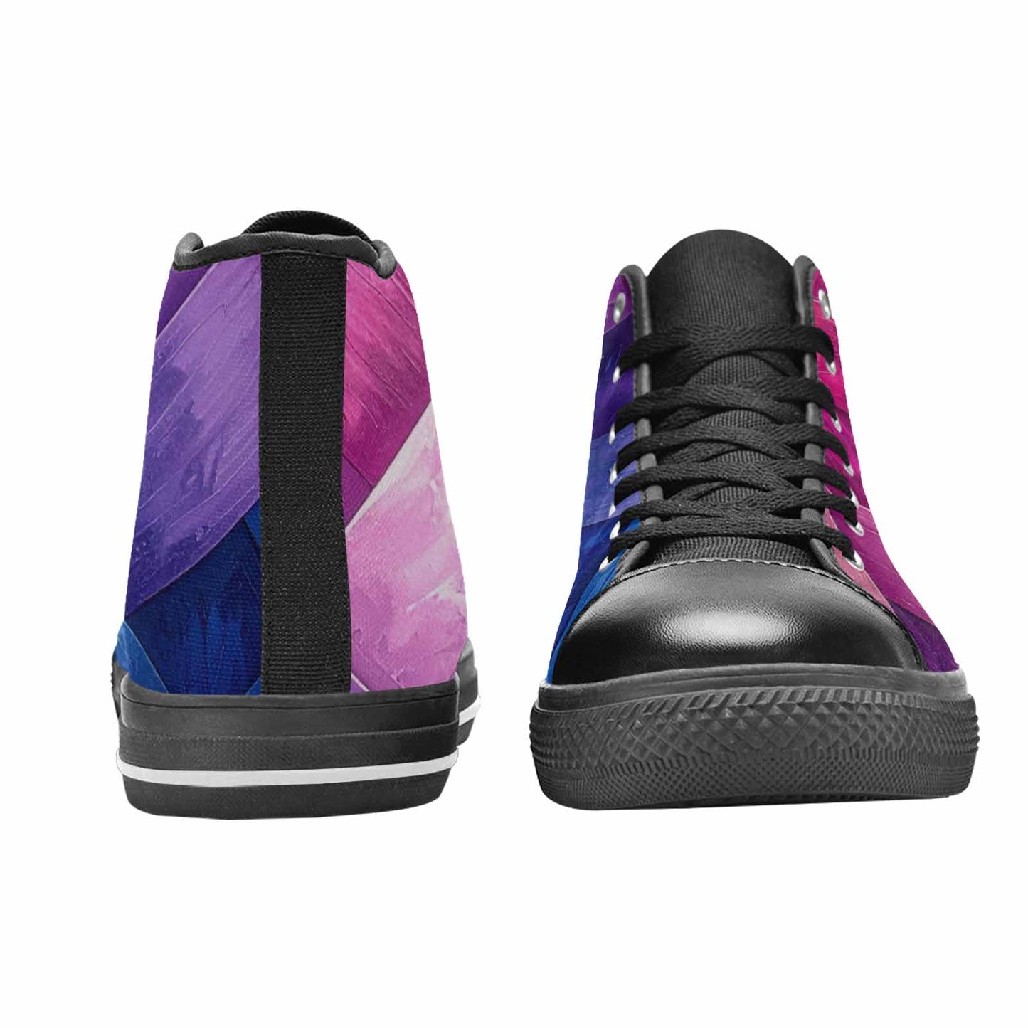 MEN'S Bisexual Flag Color High Top Canvas Y2K Custom Sneakers