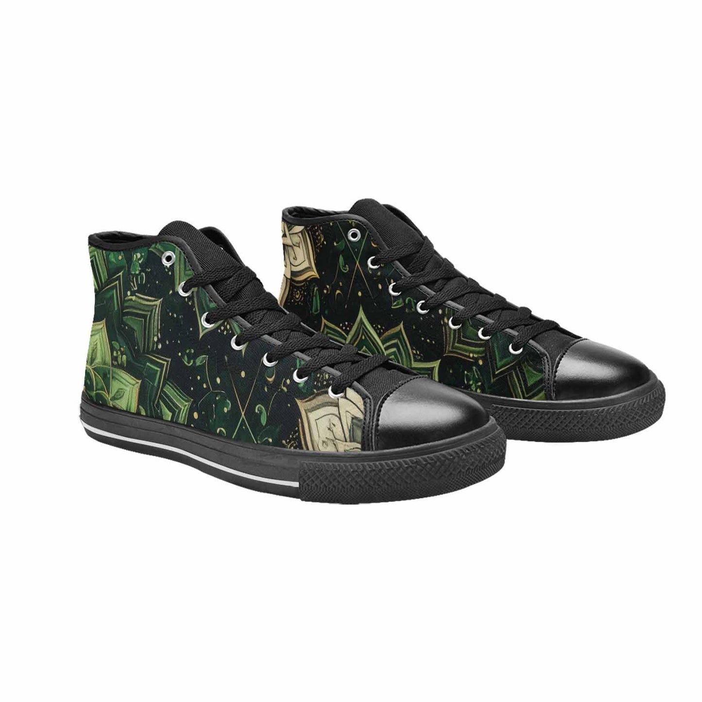 MEN'S Mandala High Top Canvas Neon Fantasy Custom Shoes