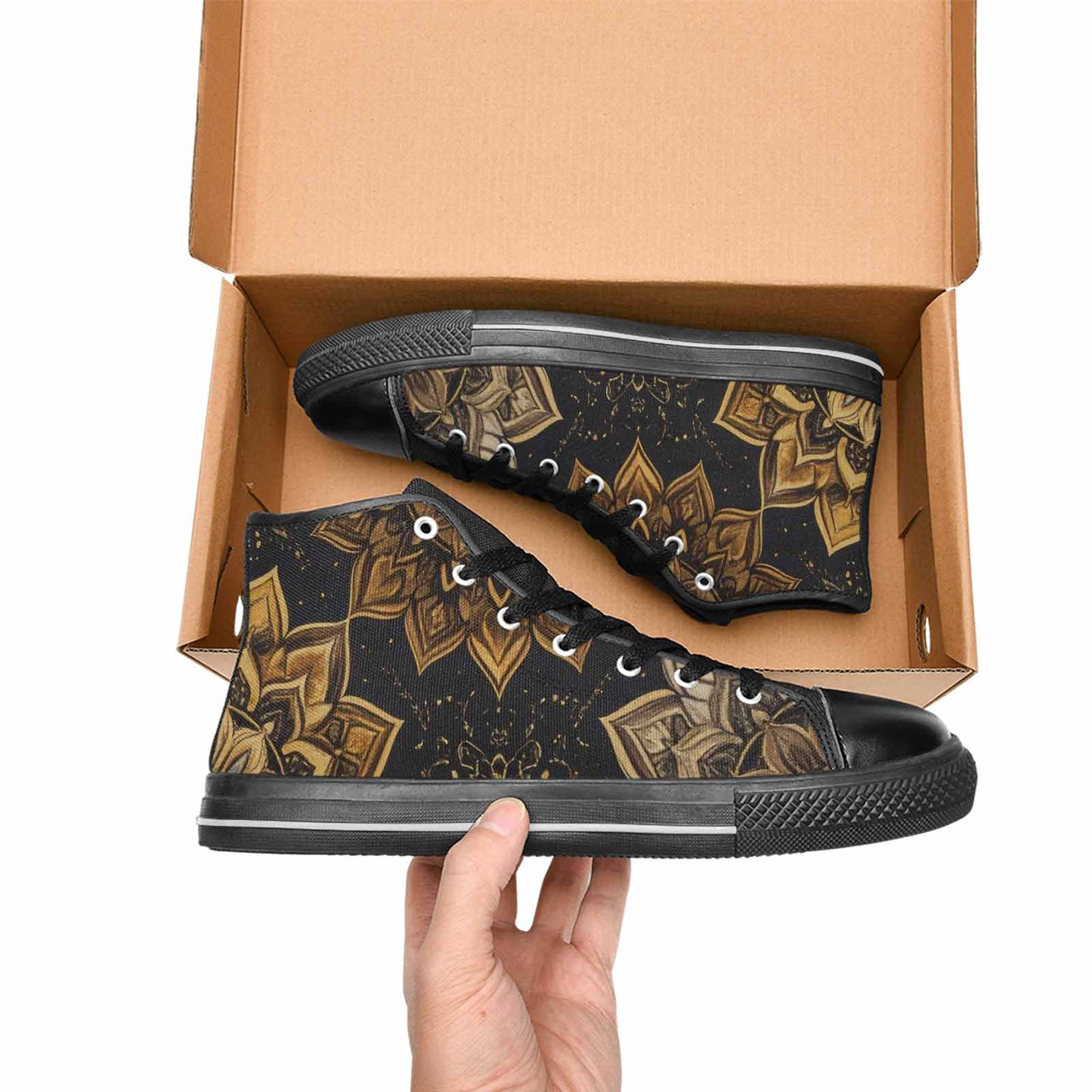 WOMEN'S Mandala High Top Canvas Wallpaper Art Shoes