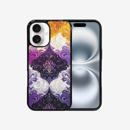 iPhone 16 Case — Nonbinary Flag Color Theme Small Rainbow, Unique Phone Case Design